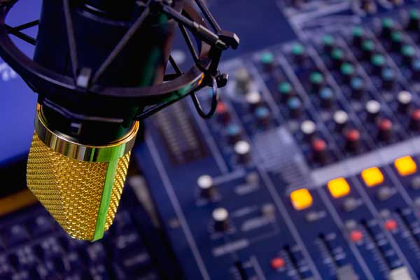 Close up of radio microphone