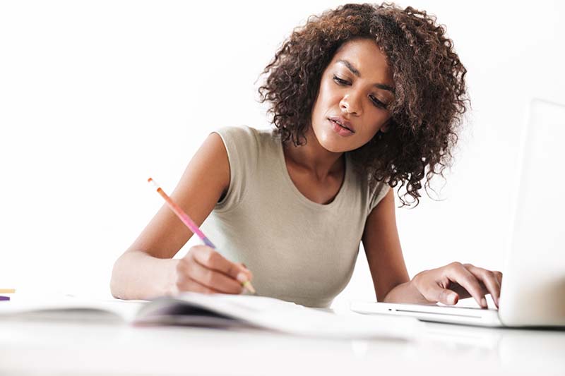 Woman working with laptop