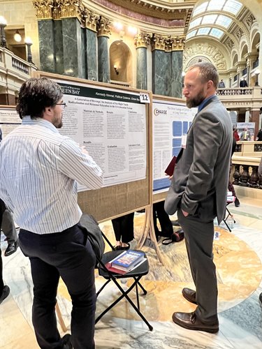 Student presenting research project