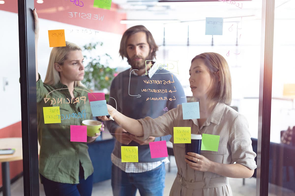diverse group of people planning a project