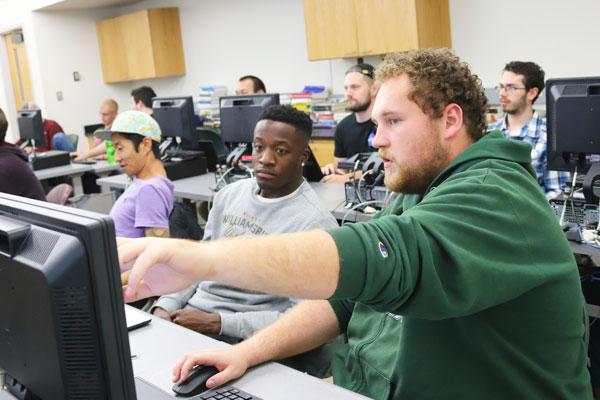 Students working in computer lab