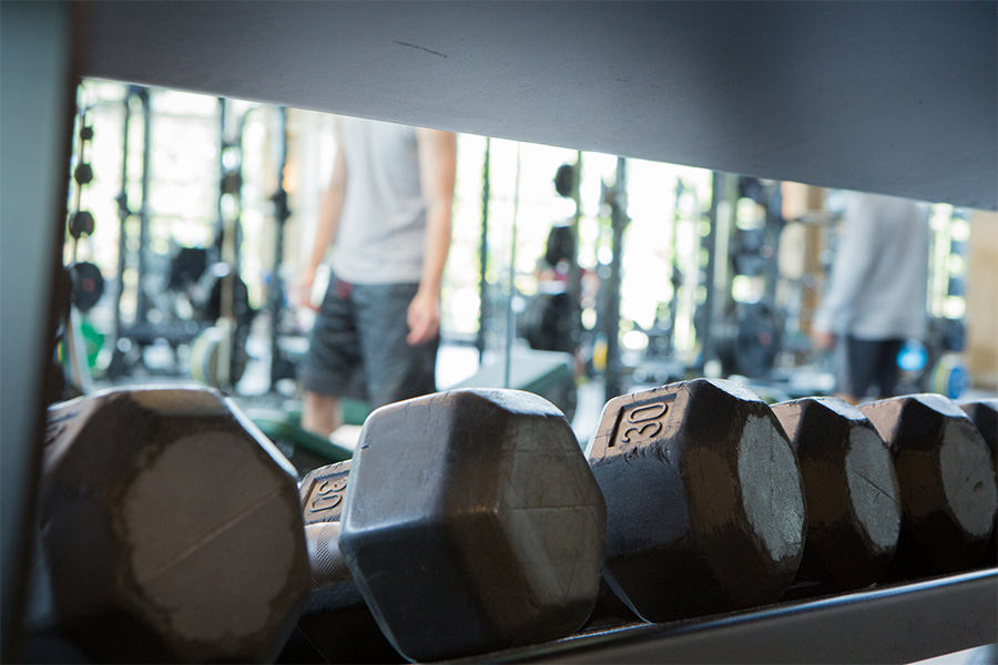 Dumbell rack in the uwgb gym